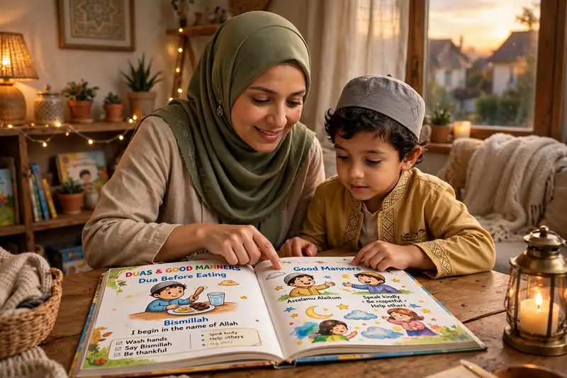 Online Islamic teacher on laptop, Islamic studies course